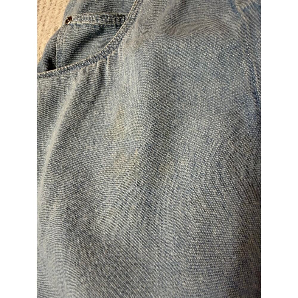 VTG AMI 90s Western Wear Med Wash Denim Short Sleeve Mini Dress Cotton Size 10 - Picture 8 of 15